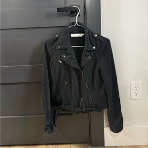 Astr the Label Women’s Moto Jacket Black Faux Suede Small Biker Jacket